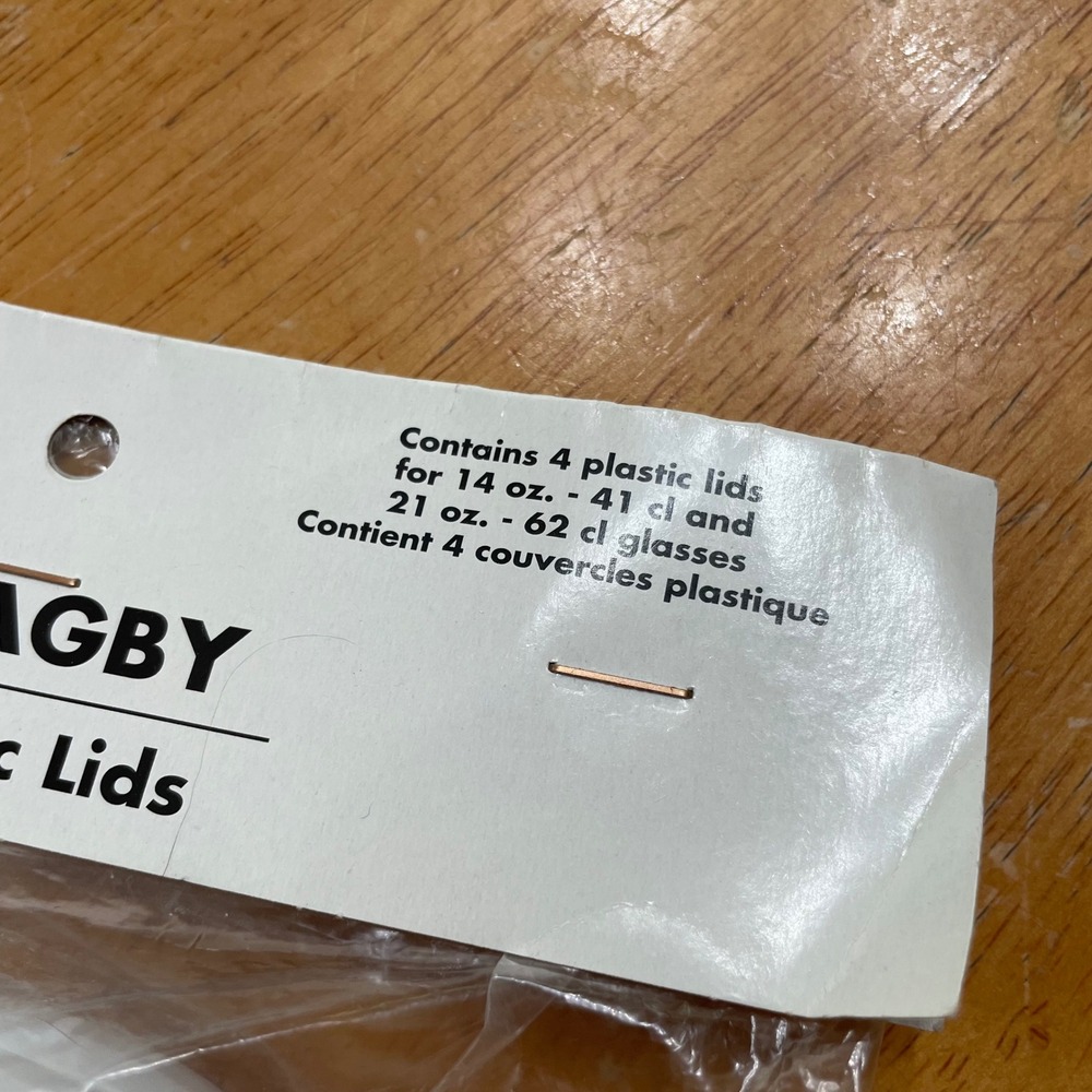 IKEA Dragby White Plastic Lids Set of 4 for 14oz 21oz Glasses 901.121.59 New - Picture 3 of 3